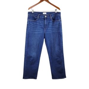 LOFT Women's Straight Leg Dark Wash High Rise Stretch Denim Jeans Size 32/14